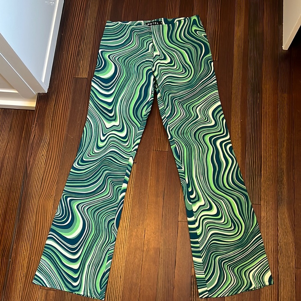 Princess Polly green disco pants